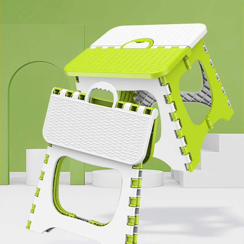 Folding Plastic Small Stool Portable Thickened Household Space-saving Outdoor Fishing Bench Horse Chair Lightweight Shrink