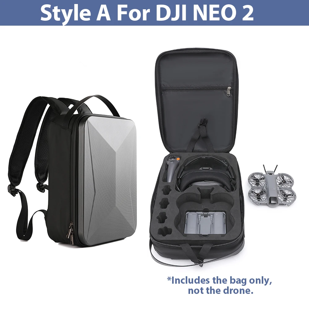 Sac De Transport Rigide Et Étanché Pour DJI Neo 2 – Étui Bandoulière Portable En Nylon Résistant, Gris