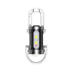 Ultra - Bright USB Rechargeable Keychain Flashlight - Portable Waterproof Pocket Lamp (Blue)