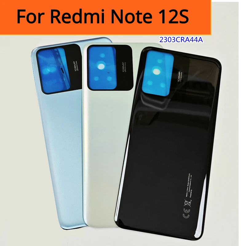 

6.43"For Xiaomi Redmi Note 12S Battery Door With Adhesive Note12S 4G Replacement Back Housing Rear Cover Case