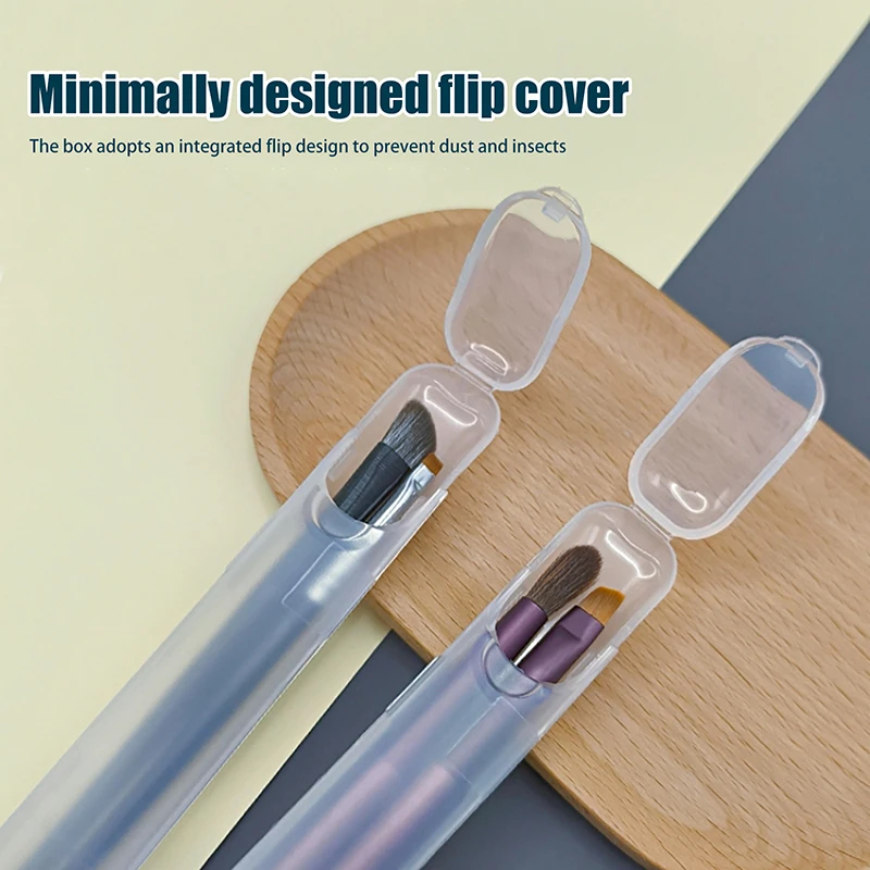 1PCS Portable Transparent Makeup Brush Storage Box With Cover Eyebrow Pencil Makeup Brushes Organizer Chopstick Case Beauty Tool