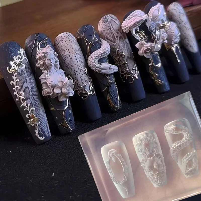 3D 꽃 네일 몰드 DIY 실리콘 네일 도구 5D 하와이 바다 조개 불가사리 꽃잎 네일 디자인 레진 몰드 아트 조각 템플릿