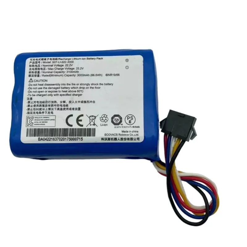 Ecovacs Cleaning Robot WA30 WA50  22.2V 3000mAh Battery Accessories S07-LI-222-3000 2