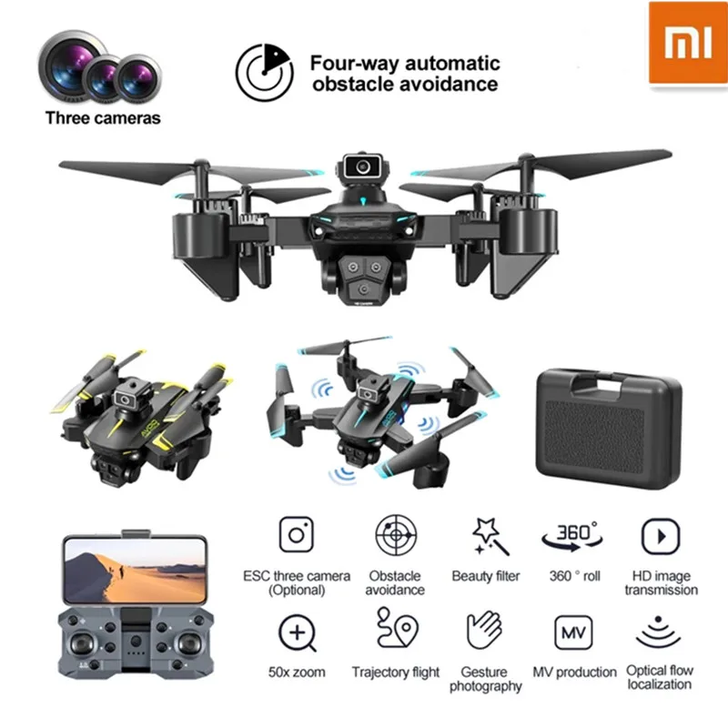 Xiaomi Ky605S Gps Drone Con Fotocamera 8K Hd Tre Fotocamere Fotografia Aerea Professionale Drone 360 ° Evitamento Dron Quadcop Pieghevole