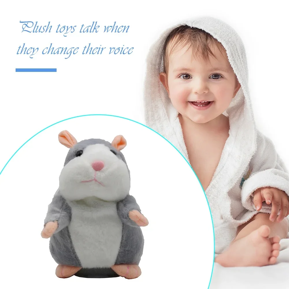 Interactive Stuffed Plush Hamster Animal Talking Toy Early Educational Toy Children Pet Plush Educational Gift