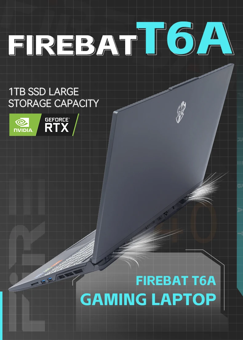 FIREBAT T6A 16 Inch Intel i7-12650H RTX 4060 DDR4 165Hz 2.5K Wifi6 BT5.1 Gaming Gamer Notebook Laptop Computer 3
