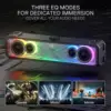 Redragon GS817 RGB 2.0 Channel Stereo Speakers Touch-Control Bluetooth 5.3 & 3.5mm AUX Inputs Desktop Soundbar, Black 6
