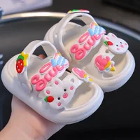 2024 Summer Baby Girl Sandals Cute Cartoon Slippers DIY Design Newborn Infant Indoor Bath Anti-slip Shoes Baby Beach Sandals 4