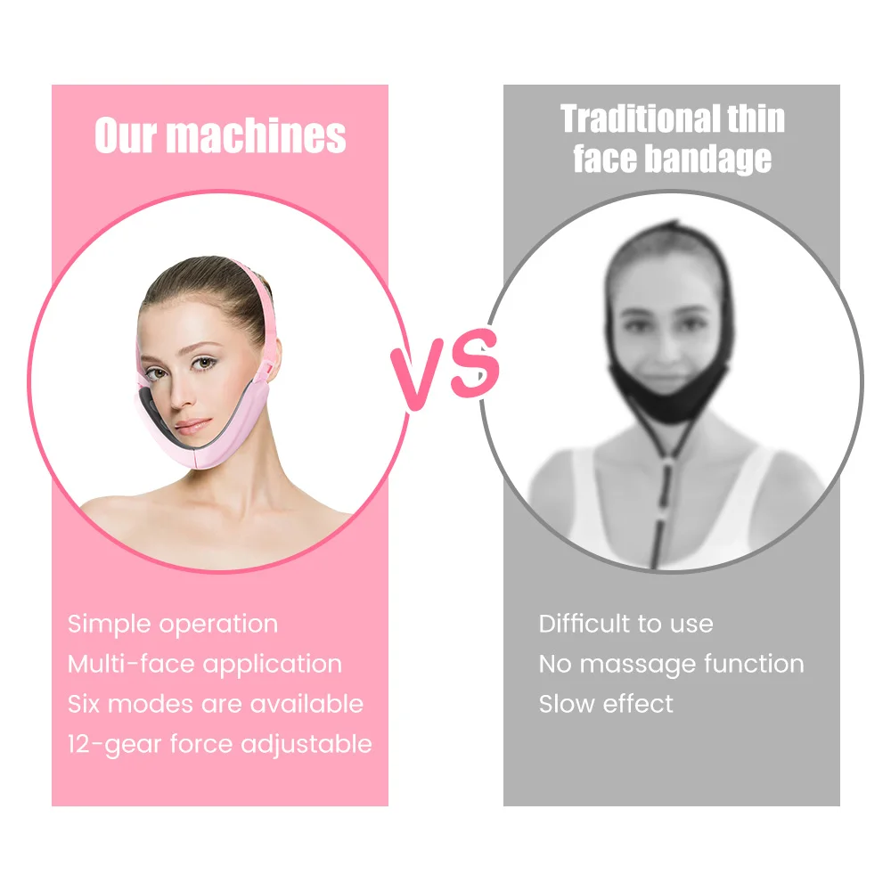 Microcurrent Face Lifting Machine Double Chin Remover EMS Facial Massager Intelligent Skin Rejuvenation Beauty Device with Voice
