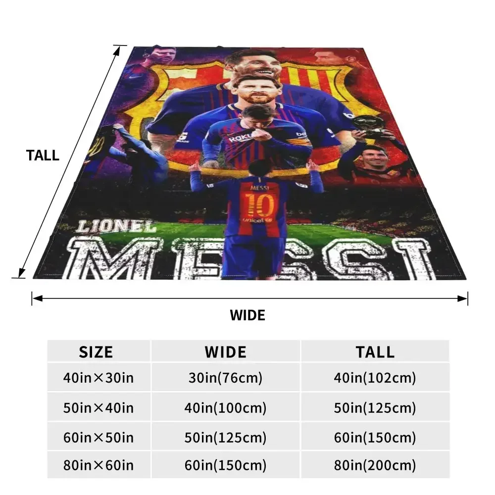 Description Picture 3 of itemM-Messi Super Football Idol warm soft blanket win a prize travel office throw blanket winter flange bedspread cover sofa bed