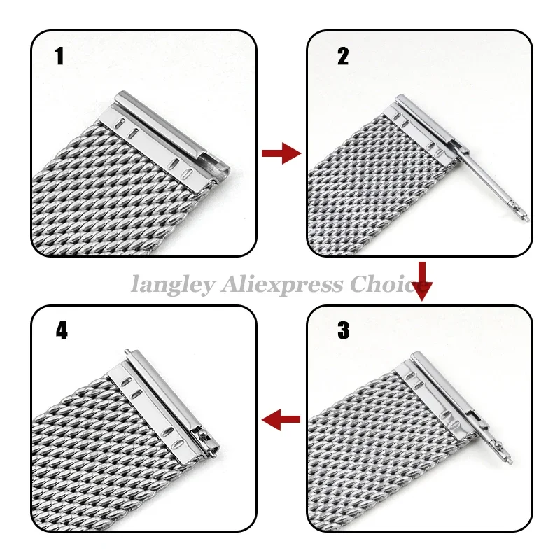 Sleek Milanese Mesh Stainless Steel Watch Band Bracelet - Multiple Sizes Available