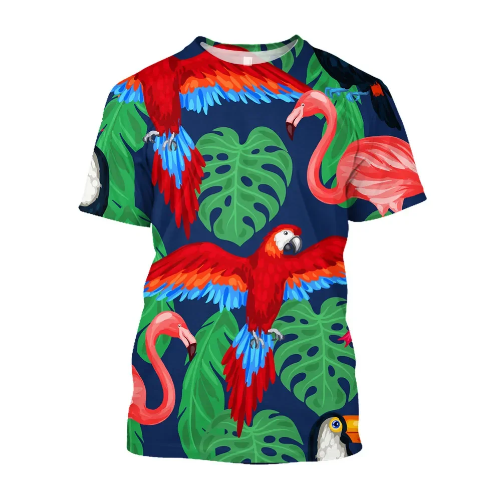 Summer Fashion Parrot Bird graphic t shirts For Unisex New