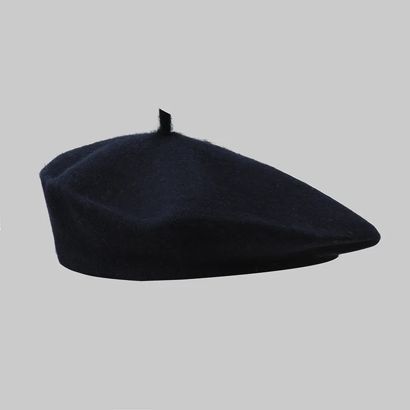 Autumn And Winter Women Wool Berets French Artist Style Warm Hat Retro Plain Beret Solid Color Elegant Lady All Matched Caps 2