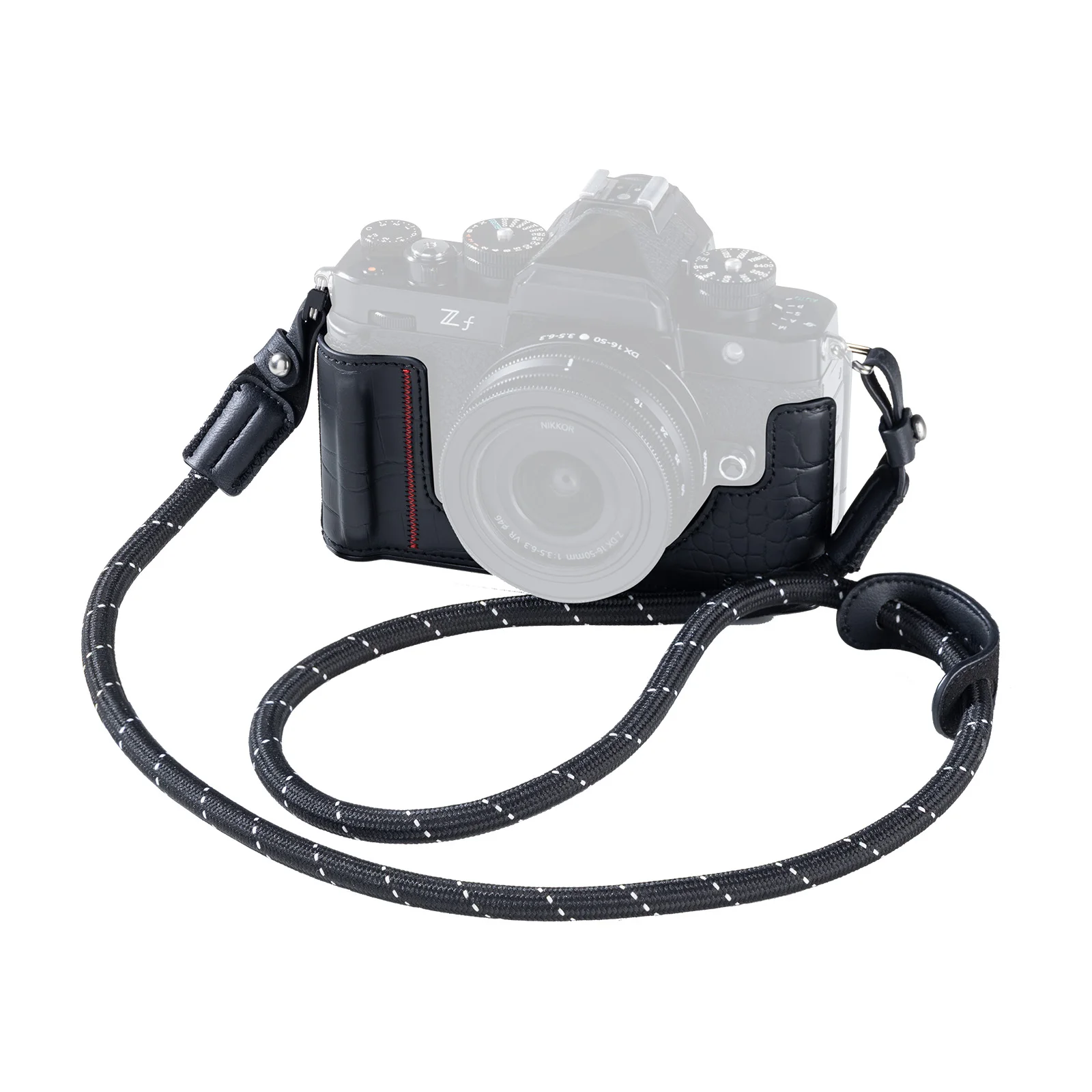 Z f Leather Case Kit for Nikon Z f with Shoulder Strap, Built-in Front Handle An