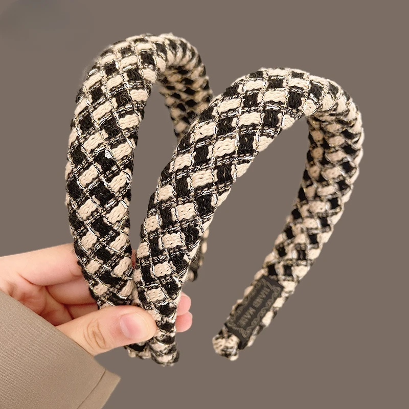 

Headband Autumn and Winter Sponge High Skull Top Show Face Small Headband Retro Hairpin with Broad Edge Hair Tie Headdress