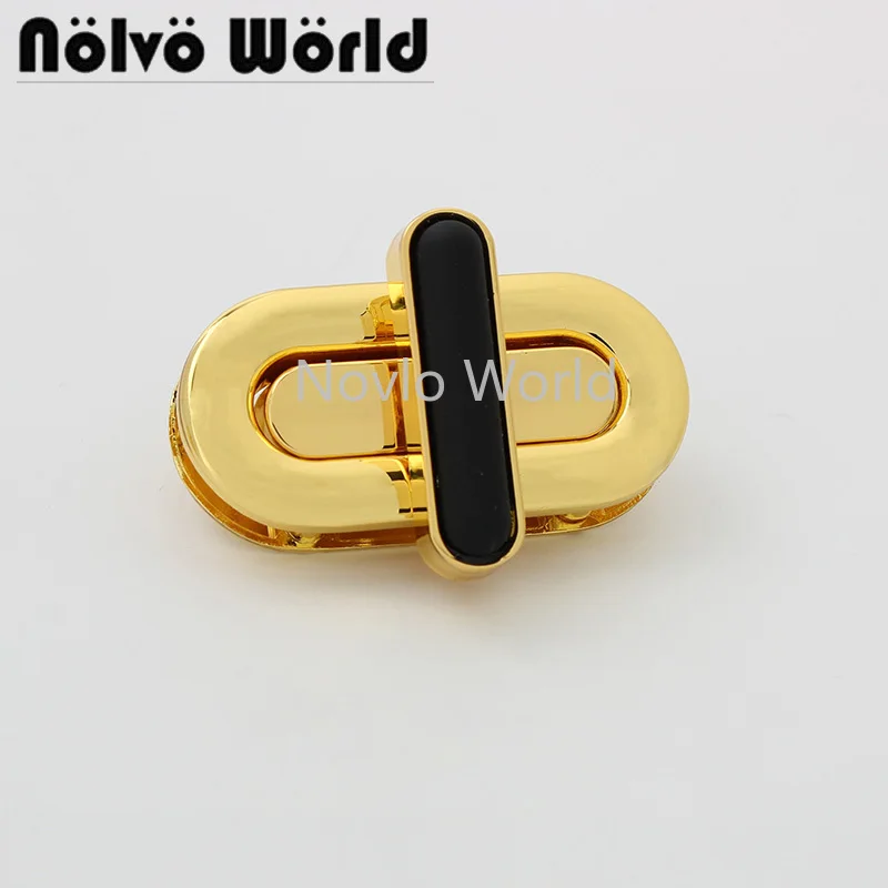 10-50sets 41*20mm K gold color oval shape fashion style twist lock for lady handbag decorative purse hardware lock