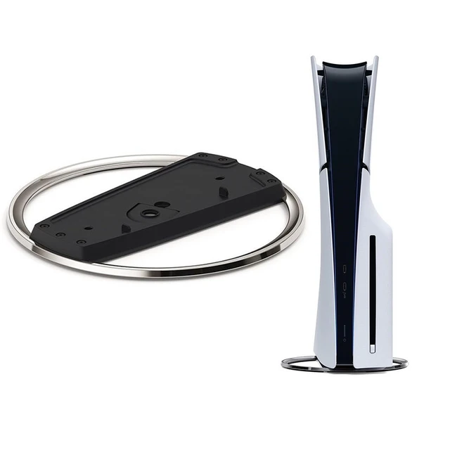 Portable Metal Vertical Stand for PS5 & PS5 Slim Digital Disk Version Anti-Slip Base Holder for Playstation 5 Pro Game Console