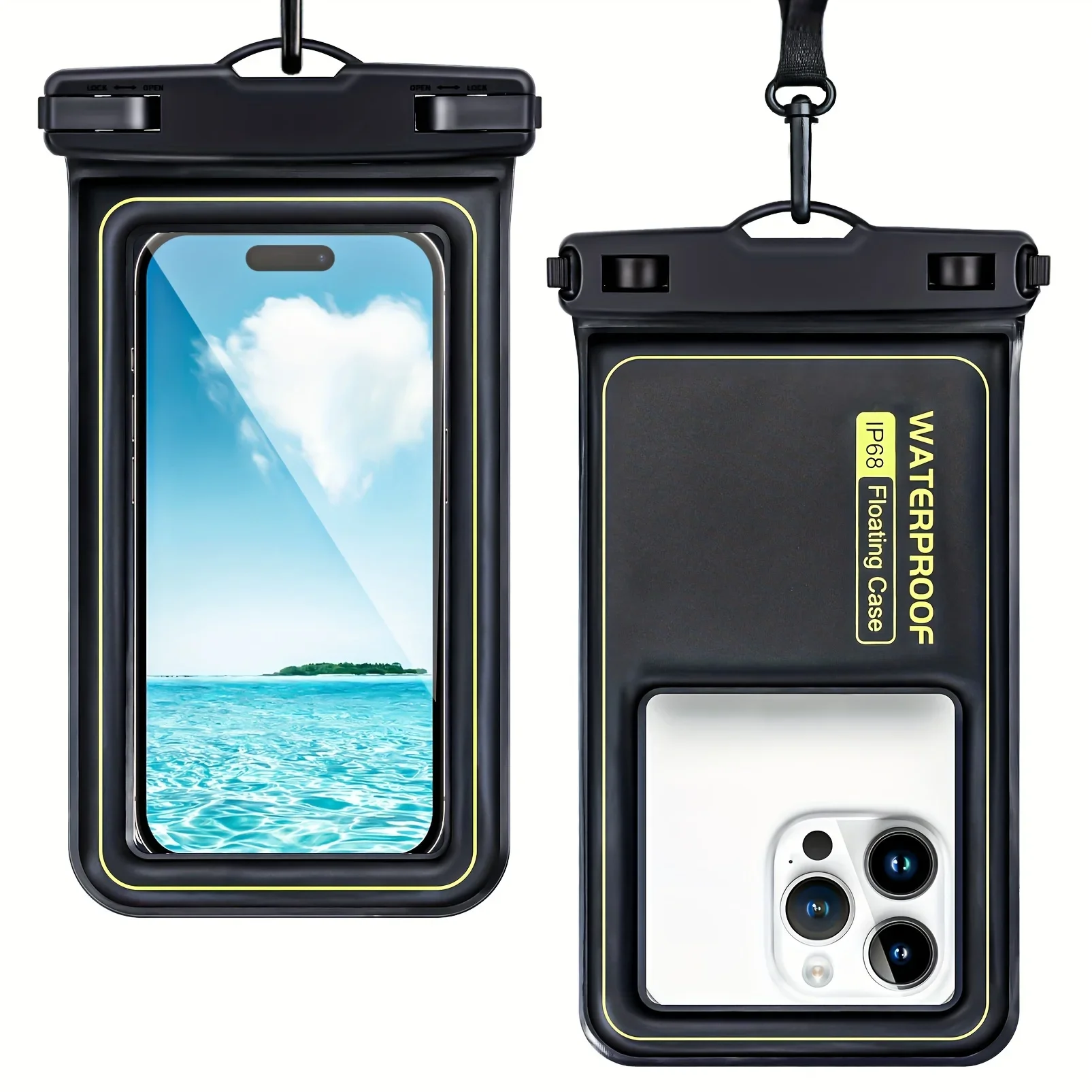 Universal Waterproof Floating Airbag Sports Pouch with Touch Screen & Strap