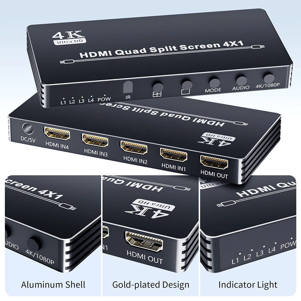 4K HDMI Multi-Viewer 4X1/2X1 HDMI Quad multi-viewer HDMI