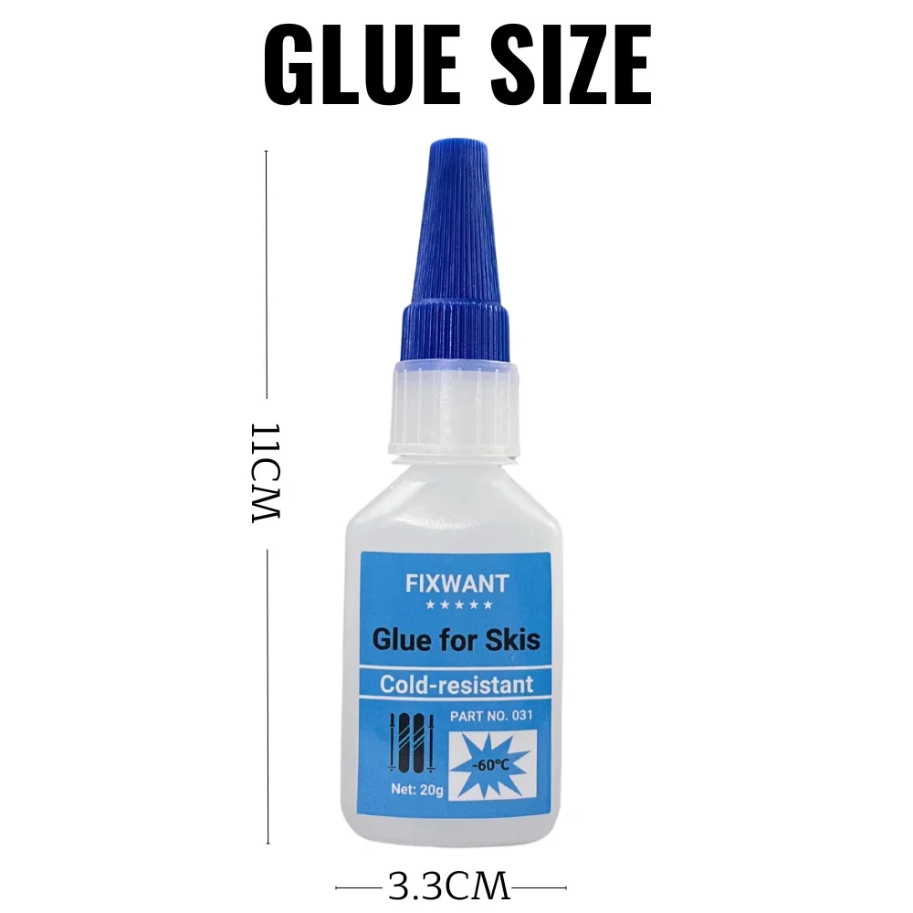 FIXWANT 스키용 슈퍼 접착제, 즉석 빠른 다목적 강력한 액체, 투명-60 ℃ 내한성 접착제, 20g