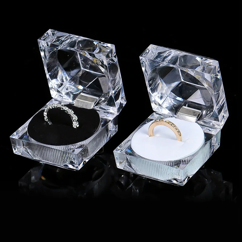 

Acrylic transparent ring box gift small jewelry box jewelry display box earrings earrings jewelry storage box