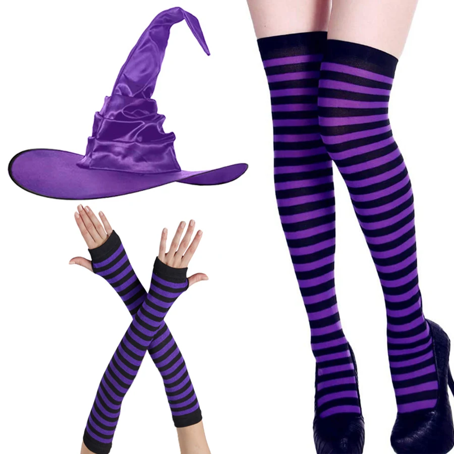 1 Set über dem Knie Regenbogen Oberschenkel hohe Socken Handschuhe Set Cosplay Zubehör Arm Beinwärmer für Mädchen – Detail 14