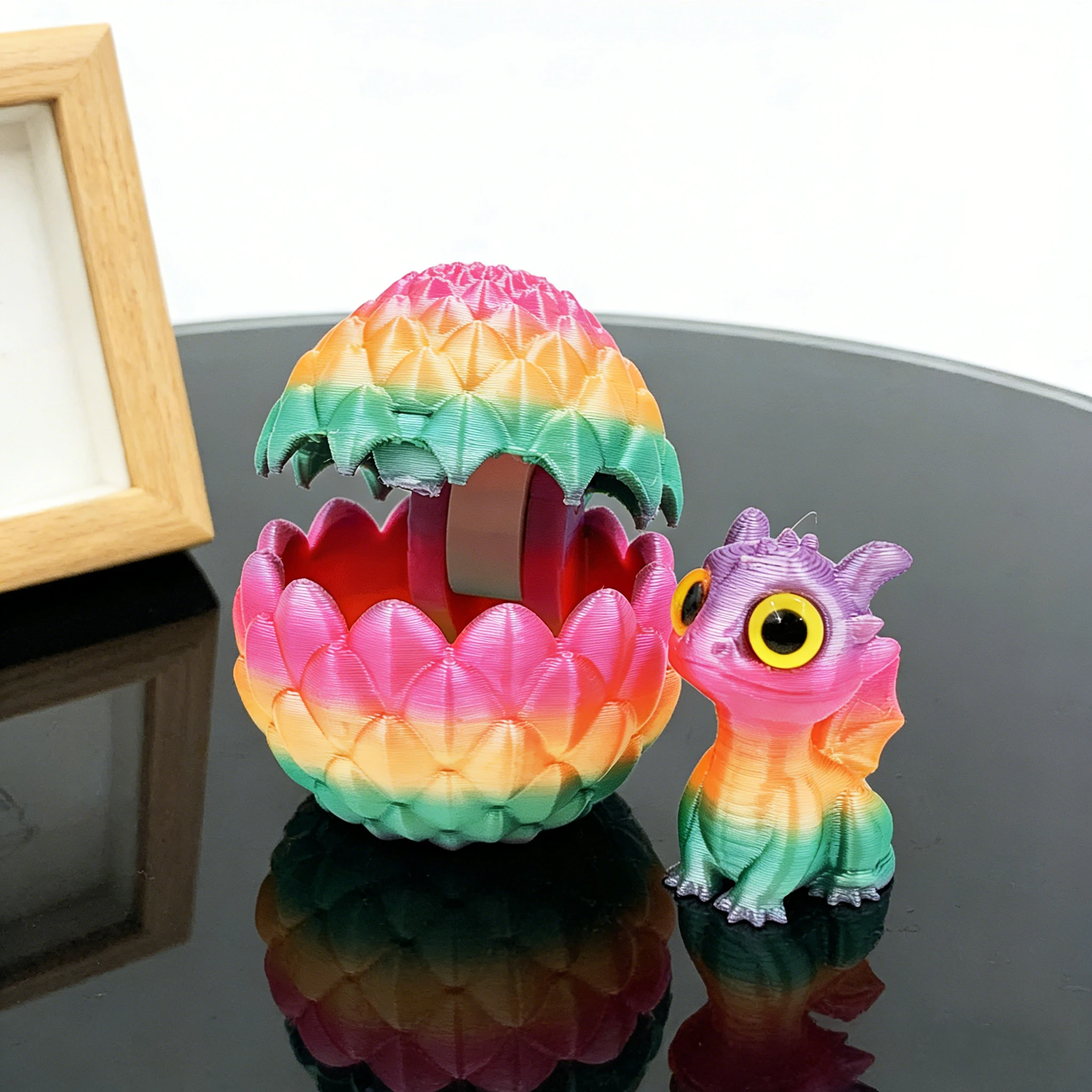 Exquisite 3D Printed Dragon and Egg Decorations - Unique Home and Desktop Accessories, Meticulously Crafted