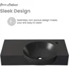 Chateau 30" Right Side Faucet Wall-Mount Bathroom Sink in Matte Black 5