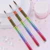 3pcs Acrylic Crystal Nail Brush Professional Nail Beauty Design Non-Slip 3D Nail Art Brush Manicure Tool For Uv Gel Builder Dra 1