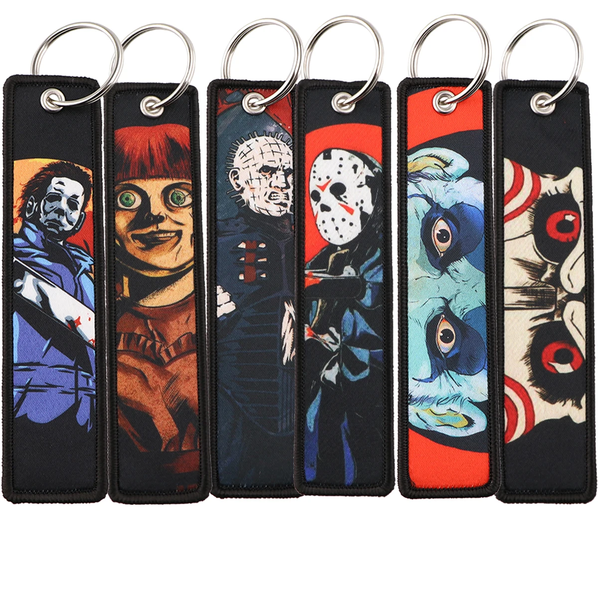 HalloweenHorrorMovieKeyTagEmbroideryKeyRingForMotorcyclesCars