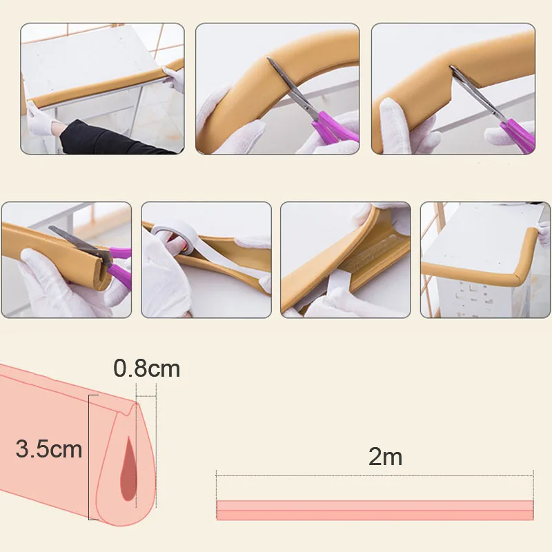 U Shaped Kids Edge Corner Guards Baby 2 Meters Crash Bar Baby Corner Protection Of Thickening Protective Equipment Safety Edge