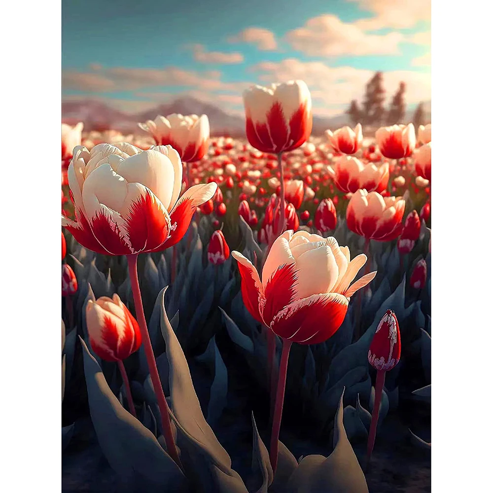 

Morning Tulip 5D Diamond Painting Art Painting Set Diamond Embroidery DIY Handicraft Class Homework Bedroom Decoration