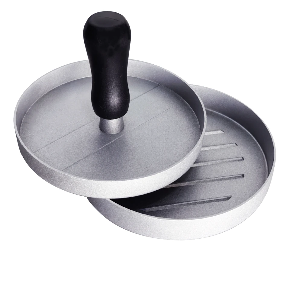 Pressa Per Hamburger In Alluminio 11,7 Cm – Antiaderente Con 100 Fogli Di Carta Cerata – Perfetta Per Griglia E Cucina