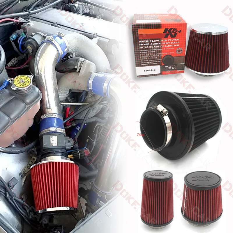 3 Inch Intake Air Filter Short Long Universal High Flow Racing Performance Cone Tapered Airfilter