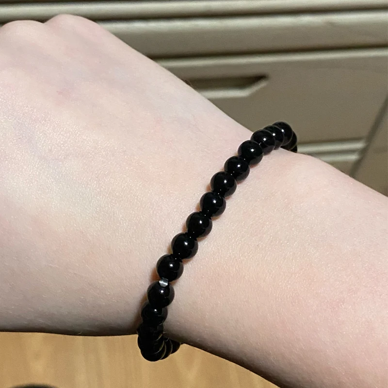 Natural Black Obsidian Stone Bracelet Fat Relief Promote Blood Circulation Anti Anxiety Weight Loss Women Men Jewelry