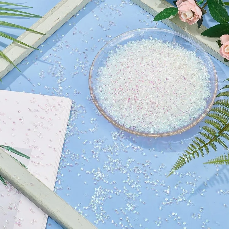 1 Box Bingsu Beads Straw Tube Beads Iridescent Crispy Bingsu Lightweight Glitter for Crunchy