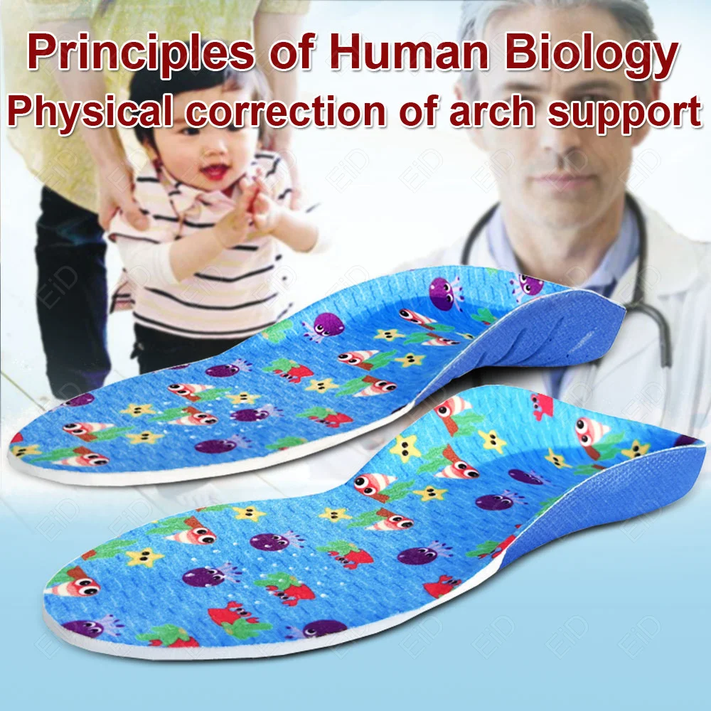 Orthopädische Einlegesohlen für Kinder, Plattfuß, hohe Fußgewölbeunterstützung, OX-Beine, tiefe Tasse, Plantarfasziitis, Komfort, Sport, Laufschuhe, Pads – Detail 11