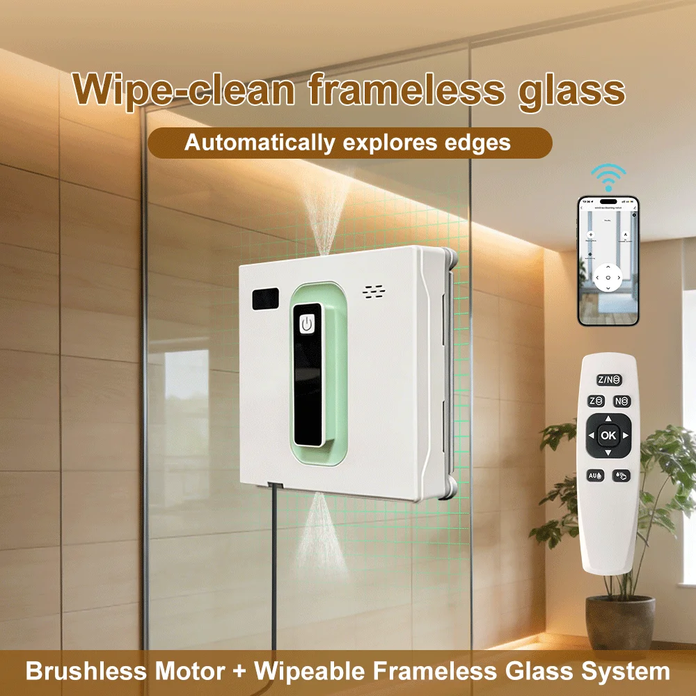 PuRuiKai Robot Electric Automatic Window Cleaning Robotic , With APP/Remote Control,With Voice Broadcast Two-way Automatic Spray - 2