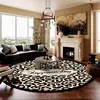 European Leopard Round Carpet Living Room Sofa Large Rugs Comfortable Bedside Non Slip Luxury Carpets Bedroom Coffee Tables Mat 3