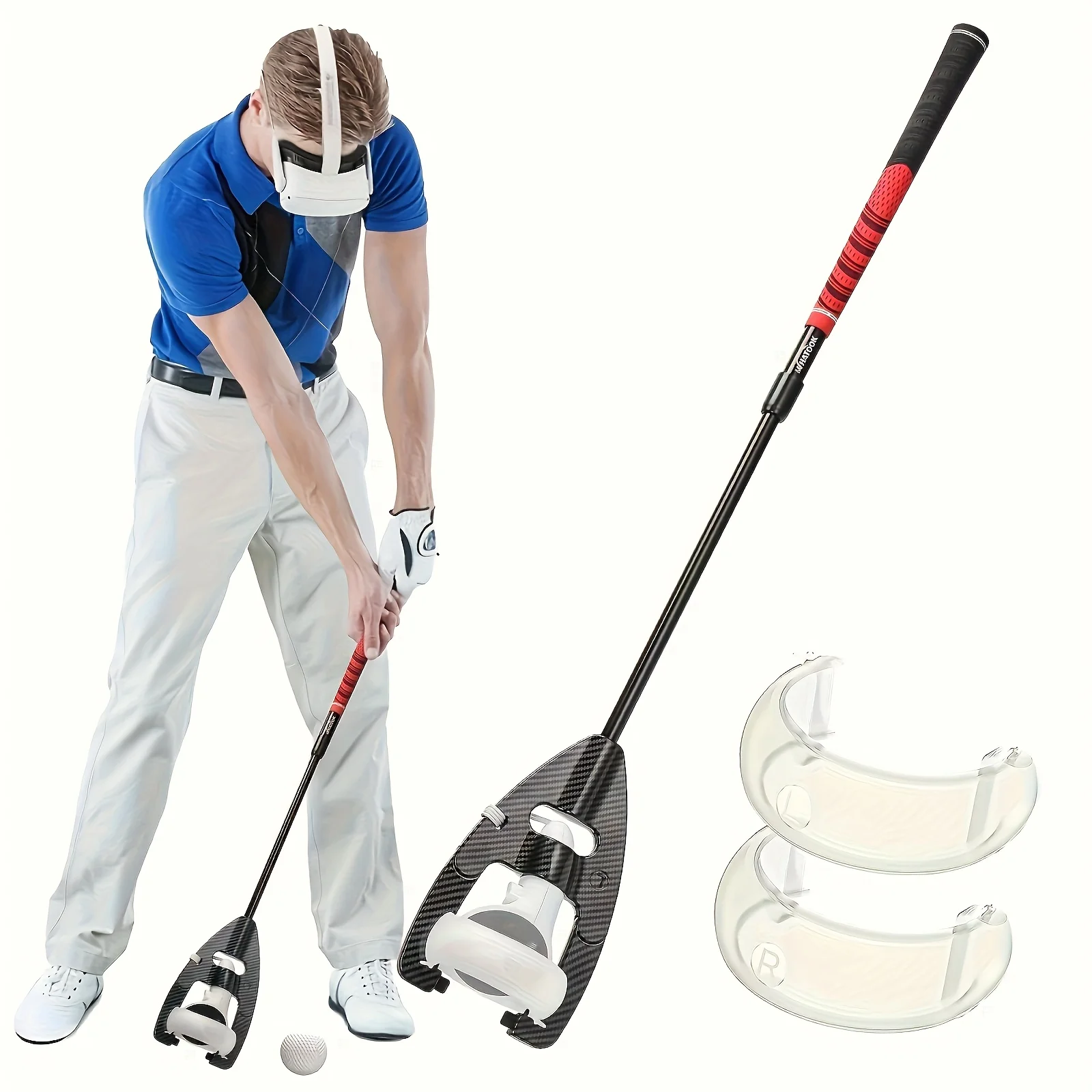 Meta Quest 2 palos de golf VR dedicados con sensación de giro real, longitud ajustable, controlador universal para mano 