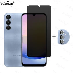 Anti - Spy Tempered Privacy Screen & Camera Protector Glass - Samsung A25 5G (1 Glass and 1 Len)