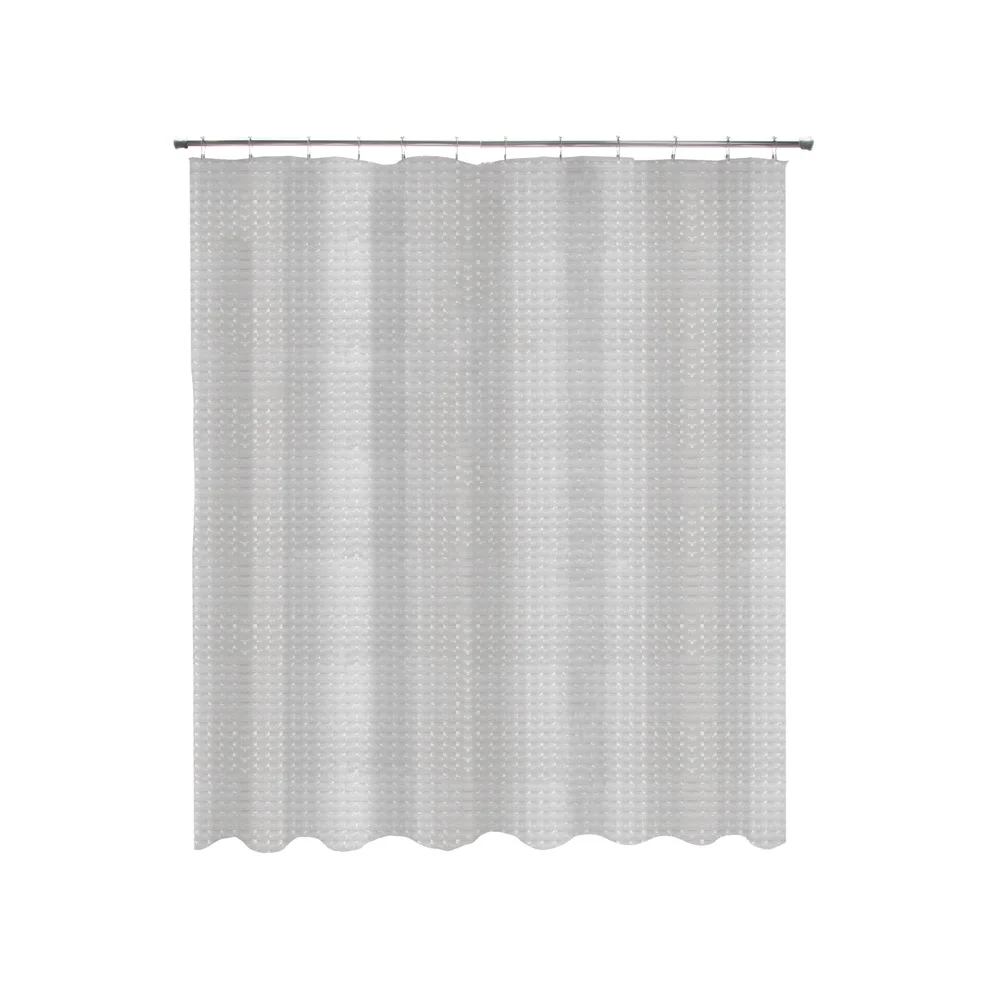 PEVA Embossed Geometric Shower Curtain – Medium Weight, Waterproof 70x72 Inch 4
