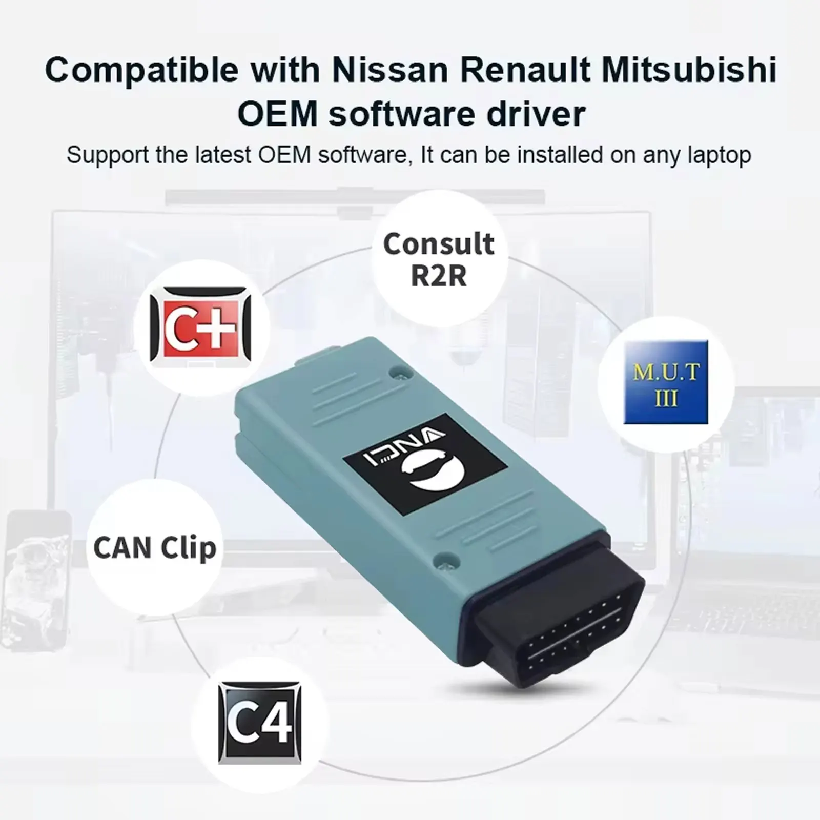 Scanner Diagnostico Auto VNCI RNM per Infiniti/Nissan/Renault/Mitsubishi/DATSUN, Supporto Diagnostico DoIP/CAN-FD, Strumento Scanner OBD2 - Image 2