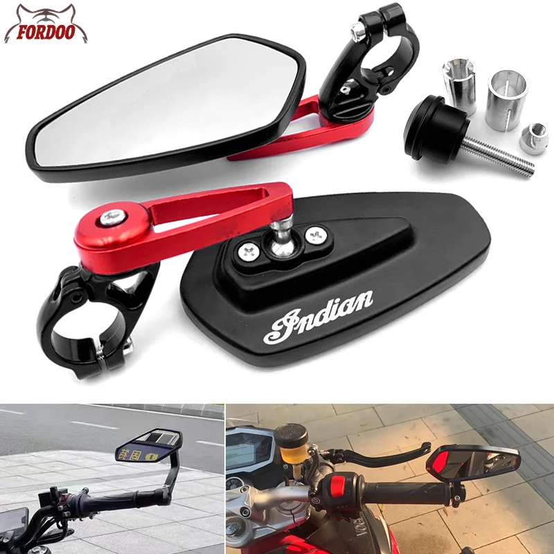 Specchietto Retrovisore Riflettente Per Manubrio Moto Per Indian Ftr1200 S Carbon / Rally Chief Vintage Scout Roadmaster Chief