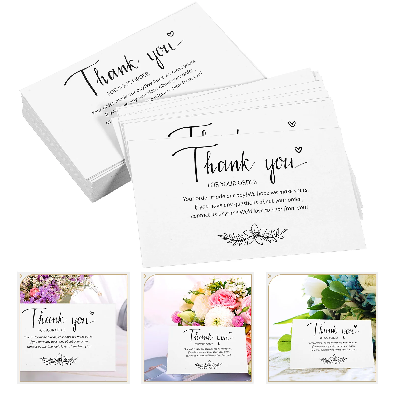 

100 Pcs Thank You Card Package Gift Packing Thanks Cards Small Your Order Business Paper Purchase