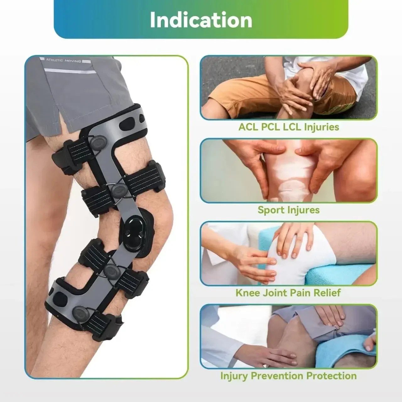 Knee Brace for ACL/MCL/PCL/Ligament Injury, Meniscus Tear, Joint Pain Relief - Functional ACL Knee Support Brace for Men & Women 2