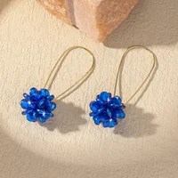 2PC Women’s Fashion Trend DIY Pearl Petal Ball Earrings Outdoor Travel Carnival Banquet Party Holiday Dressing Gifts