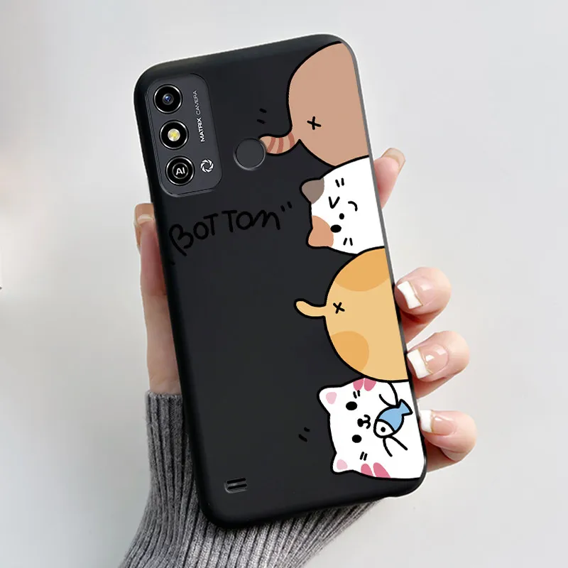 Aesthetic Cute Cat Astronaut Black Soft Silicone Phone Case & Bumper Cover