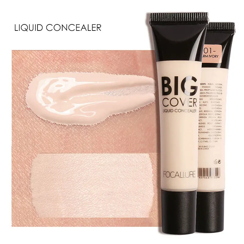 FOCALLURE Makeup Set 3 Pcs Include Liquid Foundation Face Concealer Cream Loose Powder Women Cosmetic Kit