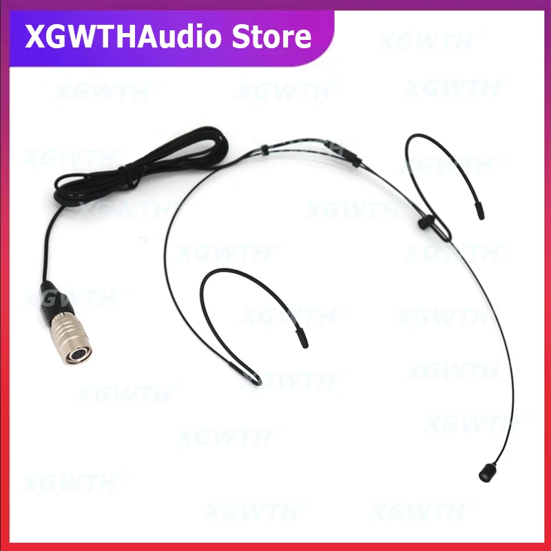 

Black Headset Microphone Head Earset Mic for Audio-Technica Wireless Microphones System Bodypack Transmitter Hirose 4 Pin Plug